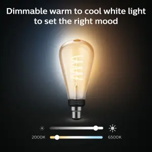 Philips Hue White Ambiance Filament ST72 B22