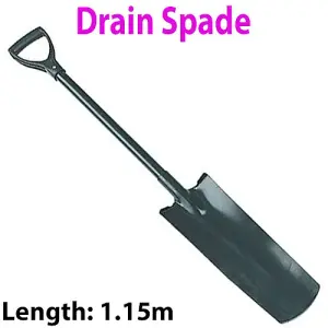 Heavy Duty 1150mm Digging Drain Spade PYD Handle Fence Post Gardening Land Tool