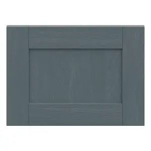 Alpinia Matt dusk blue wood effect Drawer front, bridging door & bi fold door, 356mm x 18mm x 497mm