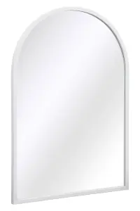 MirrorOutlet The Arcus White Metal Framed Arched Mirror 100CM X 70CM