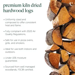 Kiln Dried Oak Hardwood Logs Approx. 120kg - Ready to Brun Firewood for Wood Burners, Fireplaces, Fire Pits & Pizza Ovens