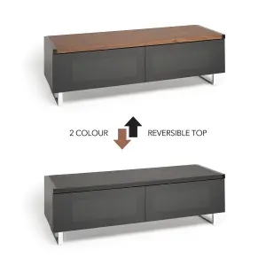 AVF Panorama 1.2m TV Stand with Reversible Top - Walnut & Black