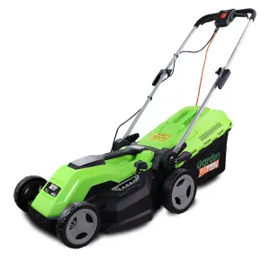 Gardentek 38CM Corded Electric 1600W/230V Roller Mulching Lawn Mower GT38E