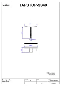 McAlpine TAPSTOP-SS40 Stainless Steel Tap Hole Stopper