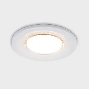 ValueLights Downlight Fire Rated White Ceiling Light Fitting 6 Pack With Warm White Bulbs