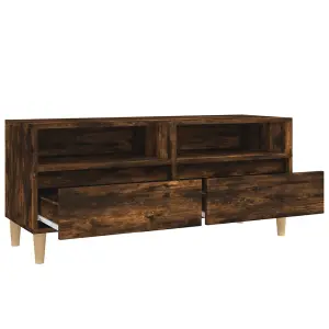 Berkfield TV Cabinet Smoked Oak 100x34.5x44.5 cm Engineered Wood