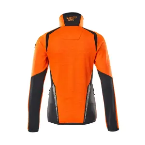 Mascot Accelerate Safe Ladies Microfleece Jacket with Zipper (Hi-Vis Orange/Dark Navy)  (Small)