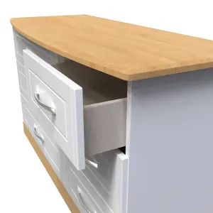 Whitby 6 Drawer Dresser Unit in White Ash & Oak (Ready Assembled)