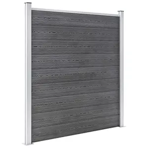 Berkfield WPC Fence Set 6 Square + 1 Slanted 1138x186 cm Grey