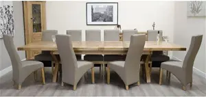 Deluxe Solid Oak Super Cross Leg Extending Dining Table