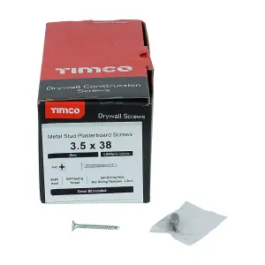 TIMCO Drywall Self-Drilling Bugle Head Silver Screws - 3.5 x 38