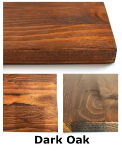 Solid Pine Rustical Shelf Dark Oak Black Hairpin Bracket Style 25x100cm