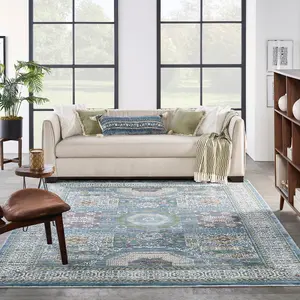 Nourison Ankara Global ANR17 Ivory Light Blue Rug by Nourison-71 X 244 (Runner)