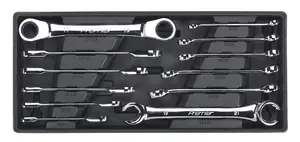 Sealey Tool Tray With Flare Nut & Ratchet Ring Spanner Set 12 Pieces TBT13