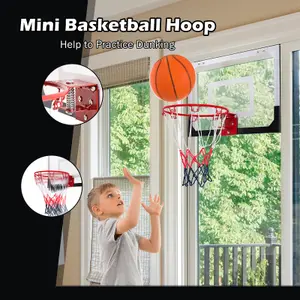 Costway Mini Basketball Hoop Over-The-Door Basketball Backboard Sports Exercise