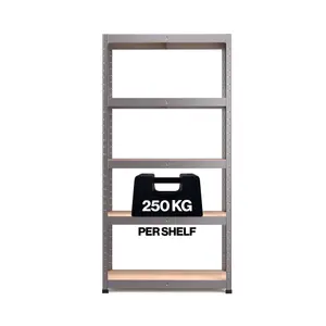 RB BOSS 5 Shelf MDF Galvanised Steel Shelving Unit (H)1800mm (W)900mm (D)300mm