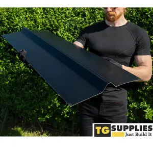 Heavy Duty Universal Opaque Black PVC Roof Ridge Capping UniRidge - Universal Roofing Verge Capping