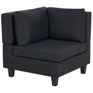 Corner Sofa with Ottoman UNSTAD Black Fabric Right Hand