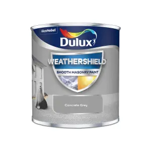 Dulux Weathershield Concrete grey Smooth Matt Masonry paint, 250ml Tester pot