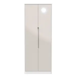 Turin 2 Door Wardrobe in Kashmir Gloss & White (Ready Assembled)