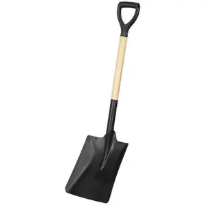 Durable Pressed Carbon Steel Shovel with Hardwood Ash Handle - 710mm Length