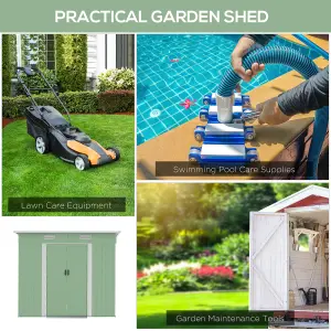 Outsunny 7 x 4ft Outdoor Garden Storage Shed for Backyard Patio Light Green