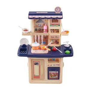 Play Kitchen Toddler Kitchen Toy Playset with Real Sounds & Lights