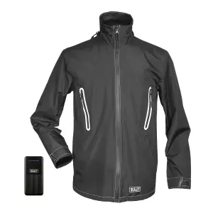 Sealey 5V Heated Rain Jacket - Large With Power Bank 20Ah 10W 20000mAh HJ07KIT