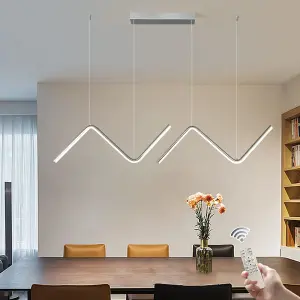 Garwarm Chrome LED Dimmable Linear Wave Modern Chandelier