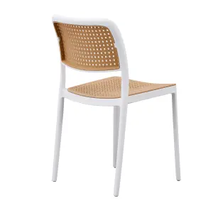 White Plastic Café Dining Chair