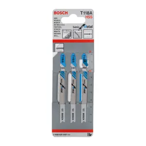 Bosch T-shank Jigsaw blade T118A (L)92mm, Pack of 3