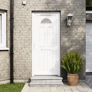 Fortia Lorne Clear Glazed White RH External Front Door set, (H)2085mm (W)840mm