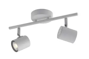 Luminosa Zero Ceiling Twin Spotlight, White, GU10