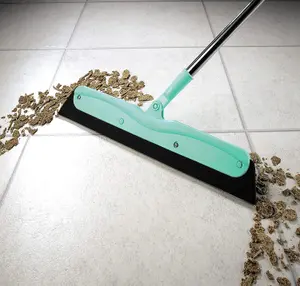 Multi-function Magic Broom - Wide Squeegee Brush with Rotating Head and Long Handle for Cleaning Tiles, Glass and Hard Flooring