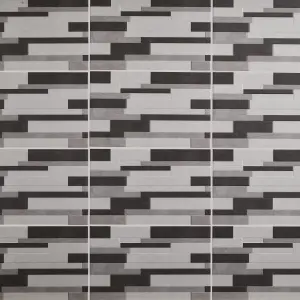 Colours Cimenti Grey Matt Patterned Wood effect Ceramic Wall Tile Sample