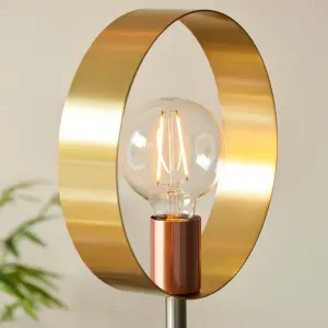 Loopa Satin Brushed Gold and Brushed Copper Contemporary Style 1 light Floor Light