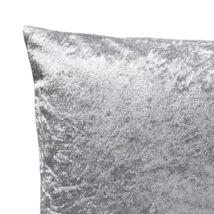 Crushed Velvet Luxury Cushion 45cm x 45cm Silver