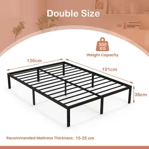 COSTWAY King/Double Size Metal Platform Bed Frame Noise-free Mattress Foundation