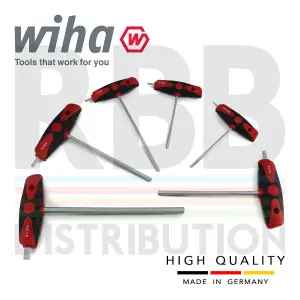 Wiha L Key With T Handle Hex Driver Set Comfort Grip Metric 2.5mm 8mm 26247