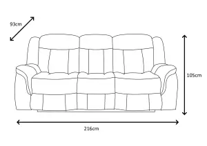 DOVER 3 Seater and 2 Seater Manual Recliner Sofas Suite in Grey Faux Suede