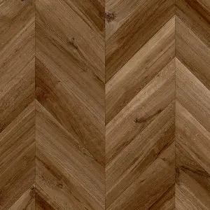 Chevron Wood Effect Vinyl (Dark Oak, 5m x 3m)