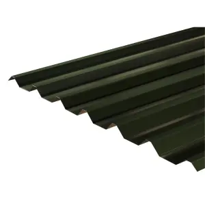 PACK OF 10 (Total 10 Units) - 0.7mm Thick Metal Roof Sheet (34/1000 Box Profile) - Juniper Green - 1000mm (W) x 3200mm (L)