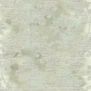 Wallquest Villa Rosa Damask Leaf Sage Wallpaper Floral Leaves Acrylic Coated