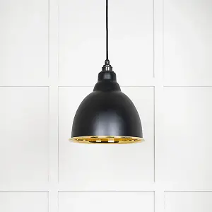 Smooth Brass Brindley Pendant in Elan Black