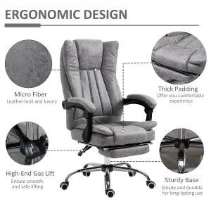 Vinsetto Executive Office Chair Computer Desk Chair for Home w/ Footrest, Grey