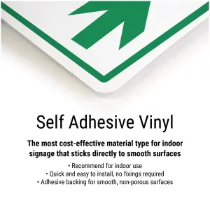 Assembly Point Arrow LEFT Fire Sign - Adhesive Vinyl - 600x200mm (x3)