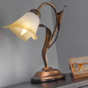 Luminosa Lucrezia Glass Table Lamp, Bronze