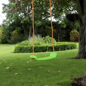 Childrens Garden Swing Seat With Rope by Laeto Summertime Days (Green) - INCLUDES FREE DELIVERY