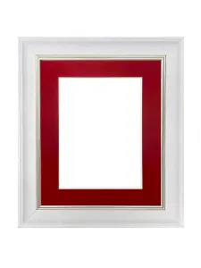 Scandi White Speckled Frame with Red Mount for Image Size 16 x 12 Inch