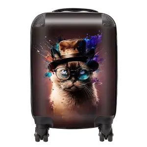 Siamese Cat Face Splashart Suitcase - Small